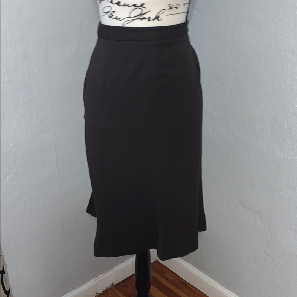 Chocolate brown tulip hem skirt